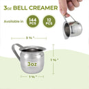 Stainless Steel Bell Creamer/Pitcher 3oz - Inbulks