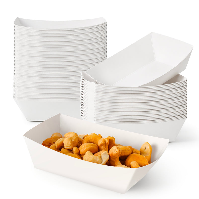 0.5 LB White Paper Food Trays