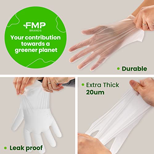 [100 Pack] 100% Compostable Disposable Food Prep Gloves, Large - Inbulks