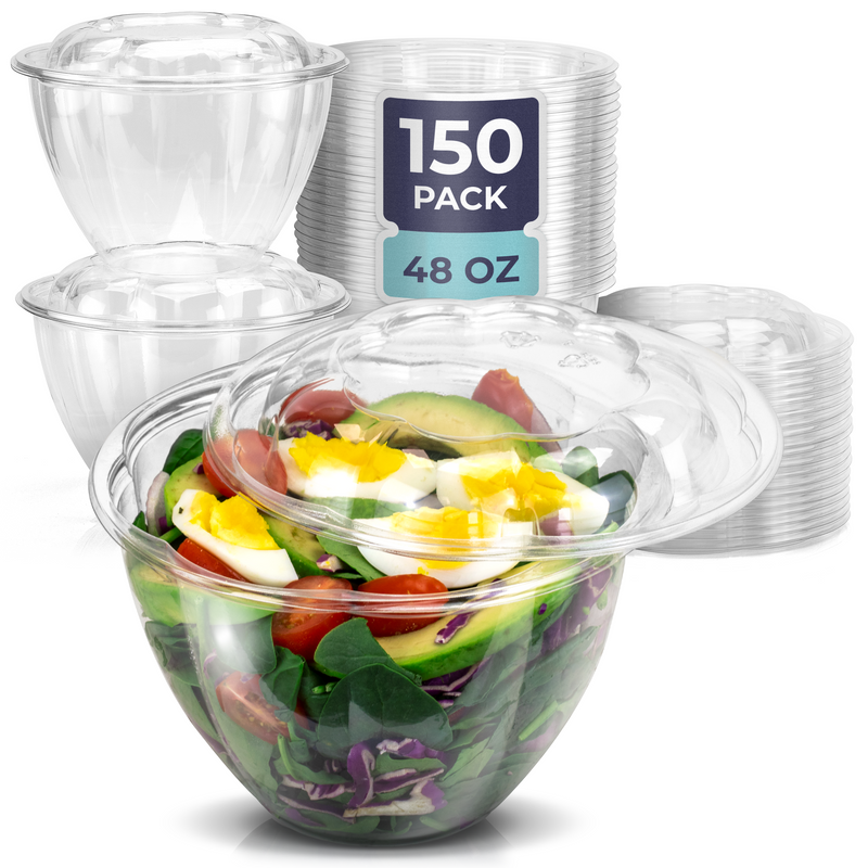 BPA Free Clear Plastic Bowl With Dome Lids Combo - Inbulks