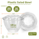48oz BPA Free Clear Plastic Bowl Container With Dome Lids - Inbulks