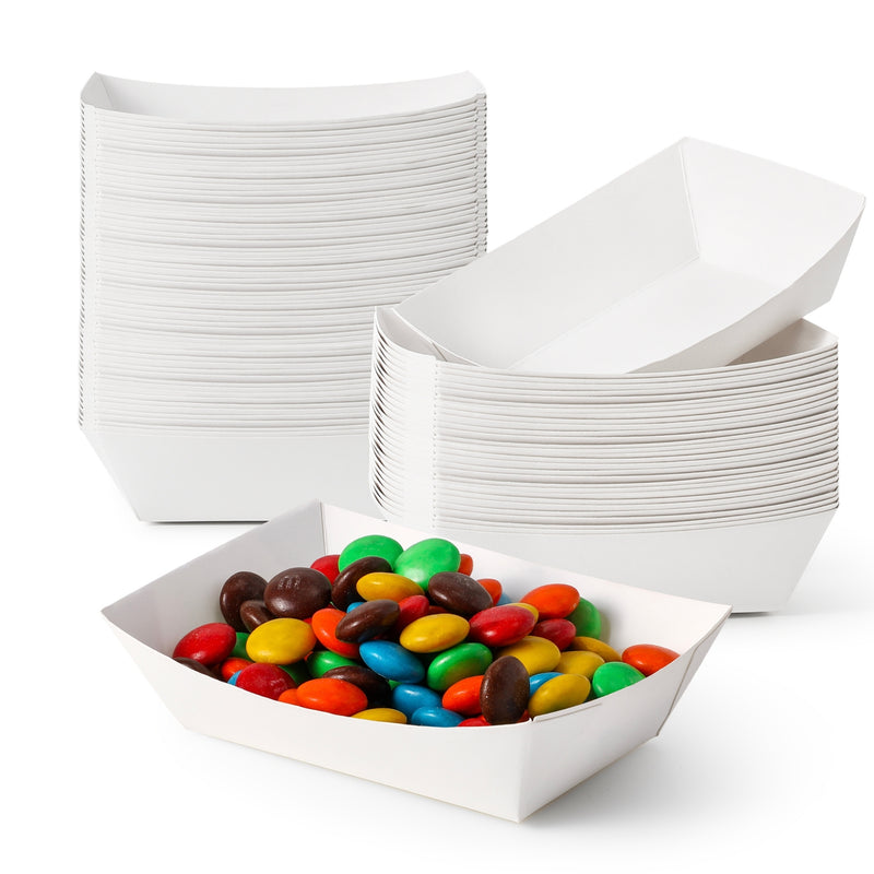 0.25 LB White Paper Food Trays