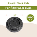 Plastic Dome Lid for 4oz Hot Cup Black / 1000pcs - Inbulks