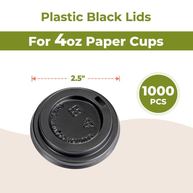 Plastic Dome Lid for 4oz Hot Cup Black / 1000pcs