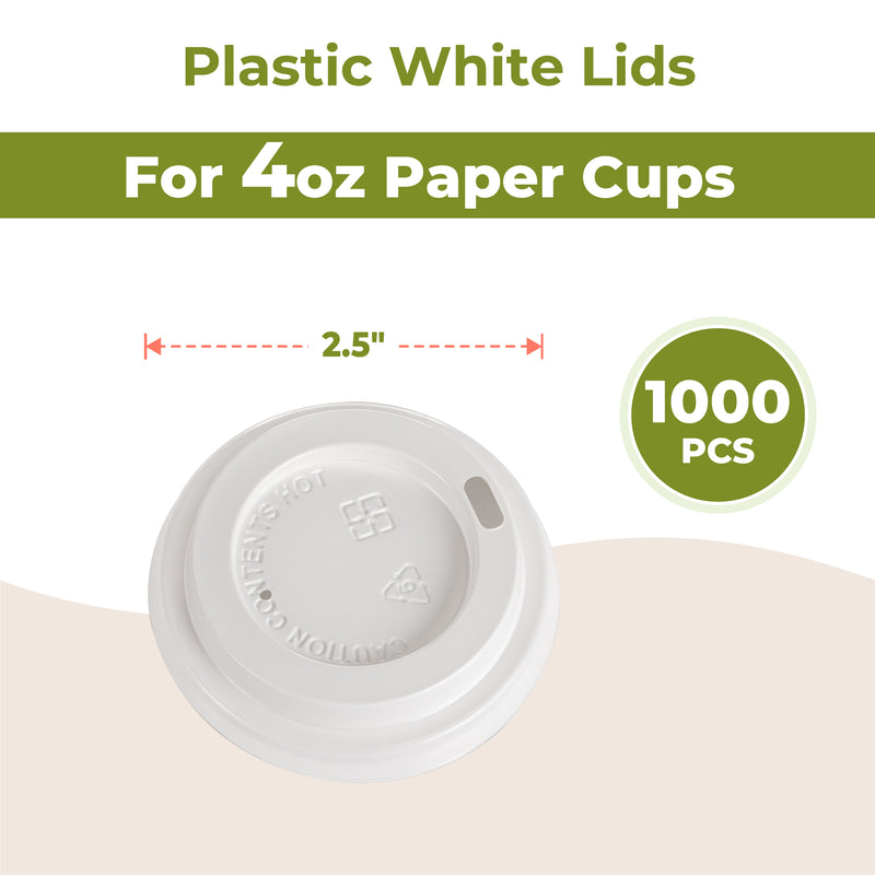 Plastic Dome Lid for 4oz Hot Cup White / 1000pcs