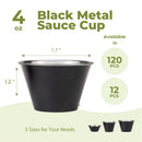 Matte Black Plated Stainless Steel Round Sauce Cups 4oz