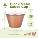 Copper Plated Stainless Steel Round Sauce Cups 4oz