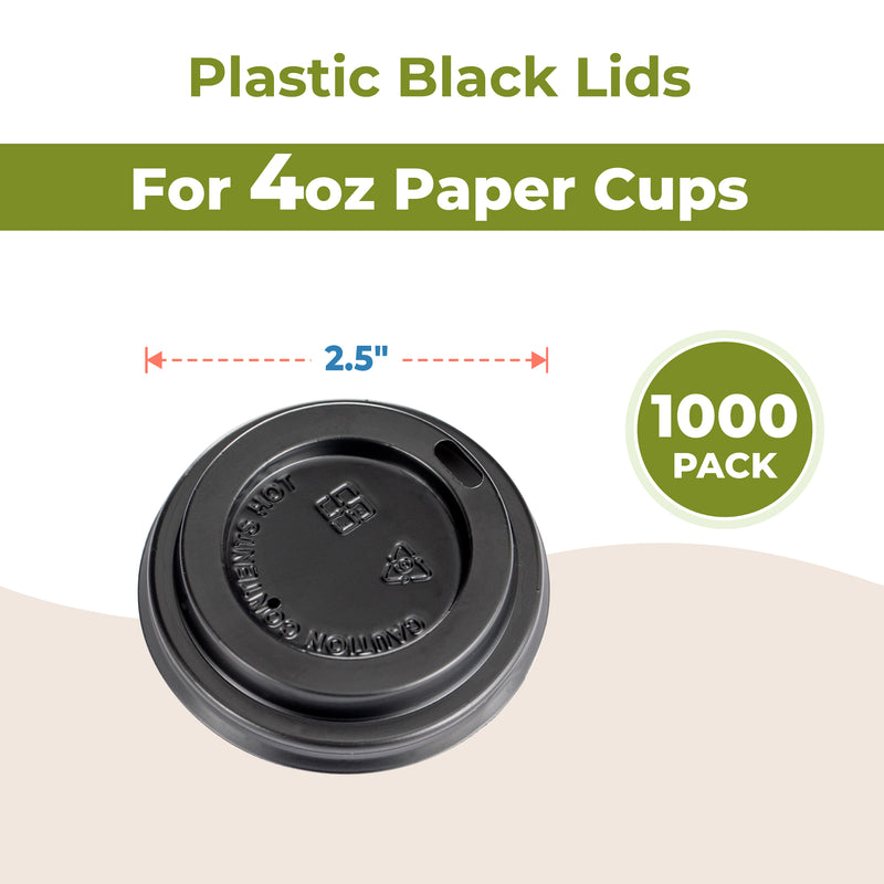 Plastic Dome Lid for 4oz Hot Cup Black - Inbulks