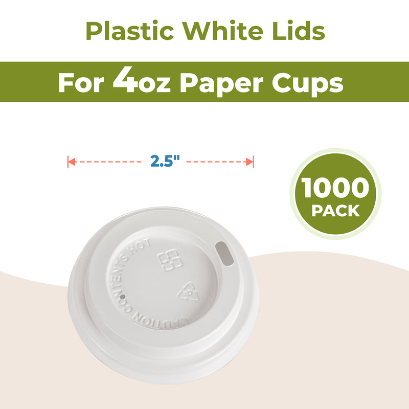 Plastic Dome Lid for 4oz Hot Cup White