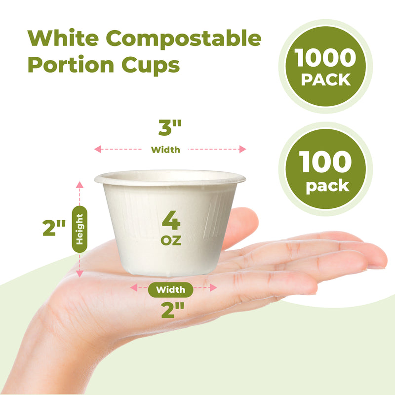 4oz Compostable Sugarcane Portion Cups