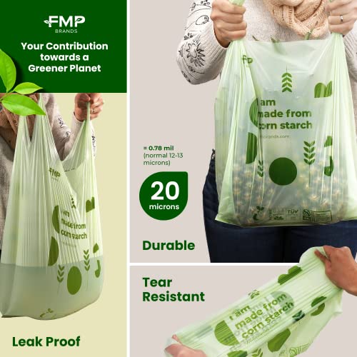 [500 Pack] 100% Compostable Bags with Handle - Inbulks