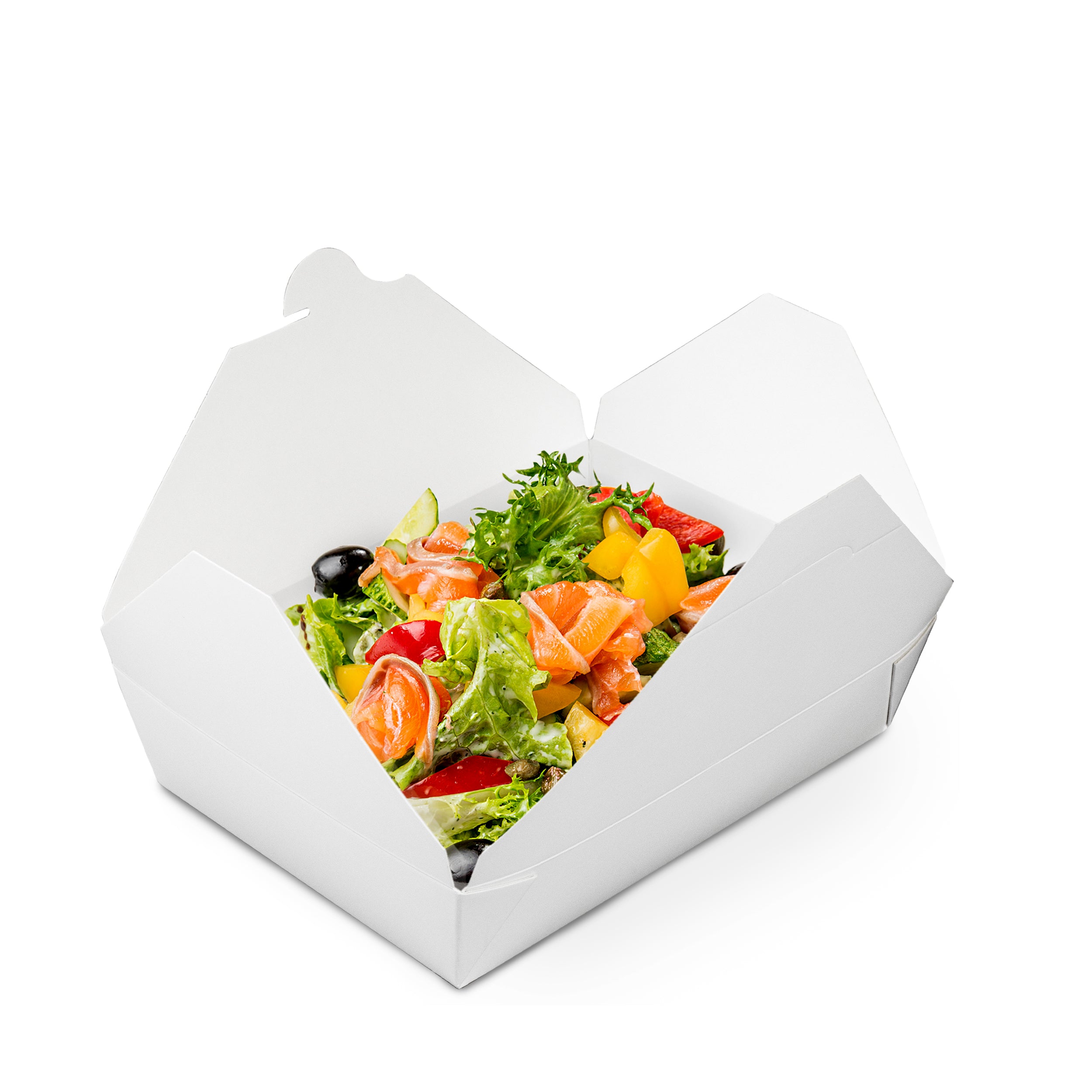 54oz White Paper To Go Bio Box #2 | Inbulks