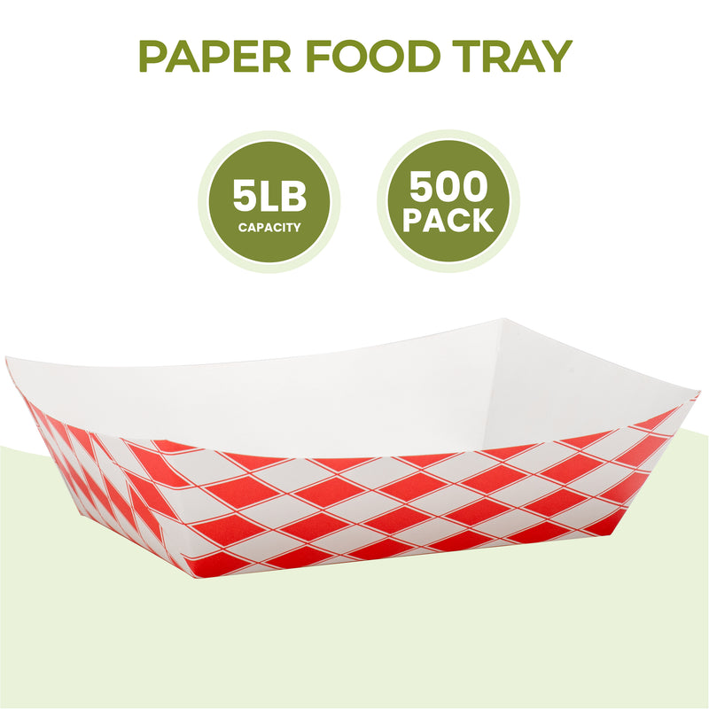 5LB Red Check Paper Food Trays