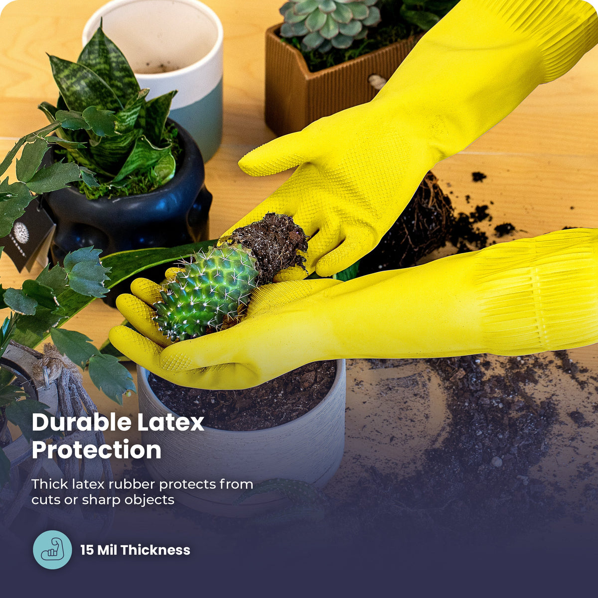 Long Sleeve Dish Gloves (Yellow) 120Pair (S) Inbulks