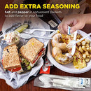 White Plastic Cutlery Set with Disposable Spoon, Fork, Knife, Napkin, Salt and Pepper Packets - Inbulks