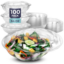 64oz BPA Free Clear Plastic Bowl Container With Dome Lids - Inbulks