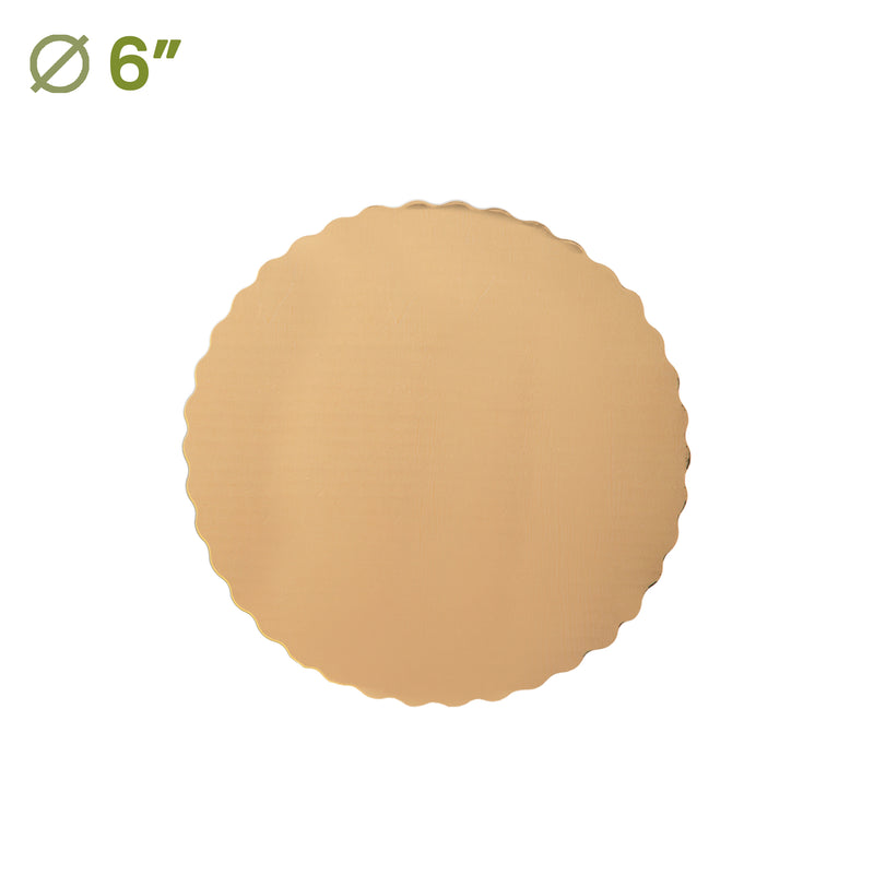 6" Gold Round Cake Boards