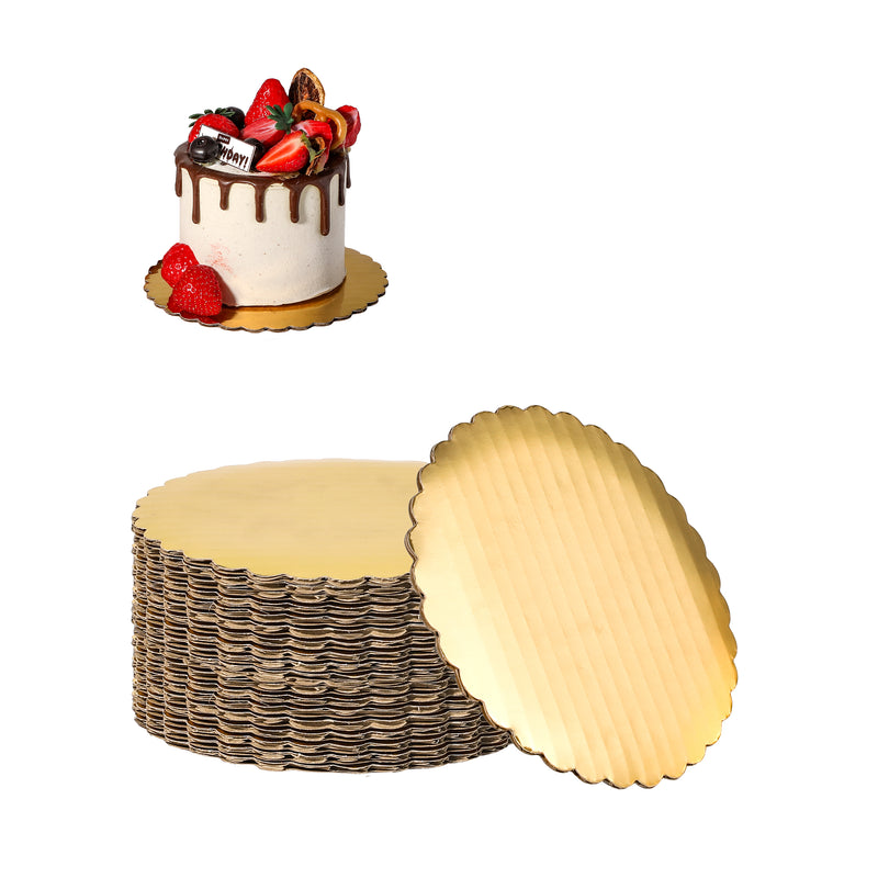 6" Gold Round Cake Boards