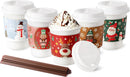 Christmas Disposable Coffee Cups with Lids, Sleeves and Stirrers, Leak-Proof To Go Coffee Cups with Lids, Durable Holiday Hot Paper Cups for Home, Office, Party, Business