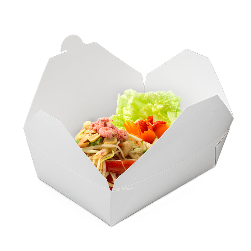 76oz Paper Take Out Containers - White Lunch Meal Food Boxes