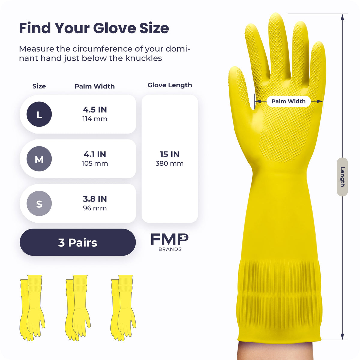 Long Sleeve Dish Gloves (Yellow) 120Pair (S) | Inbulks
