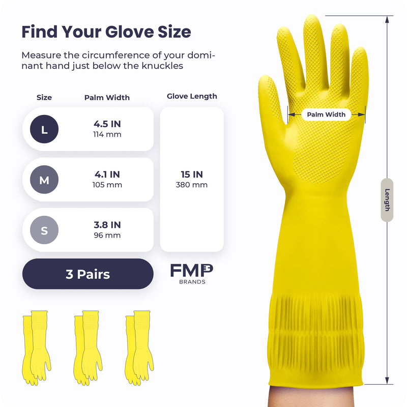 Long Sleeve Dish Gloves (Yellow) 120Pair (S)