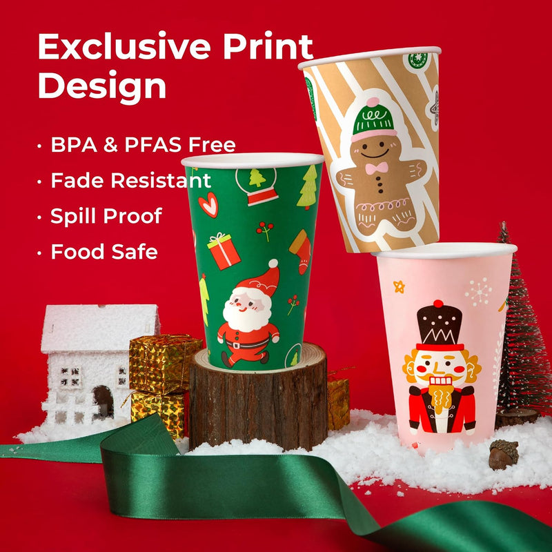 Christmas Paper Cups 16oz 1000pack