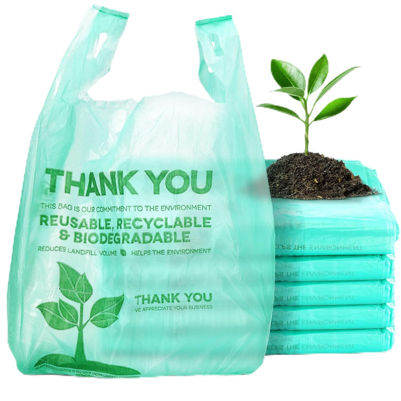 plant based plastic bags Biodegradable Reusable Plastic T-Shirt Bag