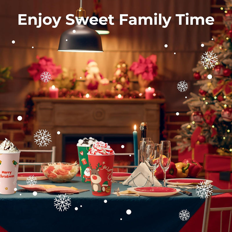 Christmas Paper Cups 16oz 1000pack