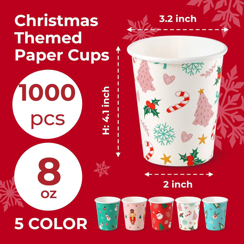 Christmas Paper Cups 8oz 1000pack