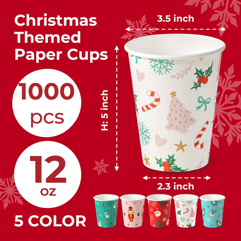 Christmas Paper Cups 12oz 1000pack
