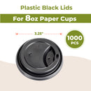 Plastic Dome Lid for 8oz Hot Cup Black / 1000pcs - Inbulks