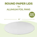 8" Flat Paper Board Lids for Round Foil Pan