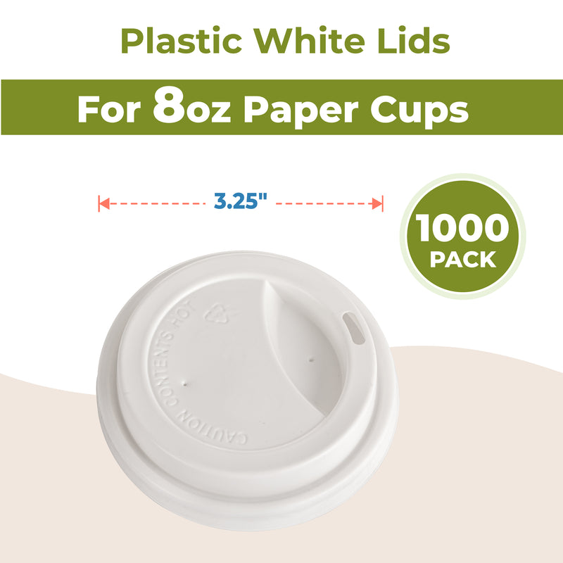 Plastic Dome Lid for 8oz Hot Cup White