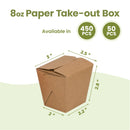 8oz Kraft Brown Rectangle Paper Take Out Food Containers - Inbulks