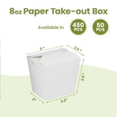 8oz White Rectangle Paper Take Out Food Containers - Inbulks