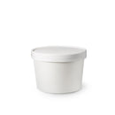 8oz White Compostable Paper Food Cup with Vented Lid - Inbulks