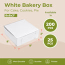Bakery / Pie Box 8' x 8'' x 3'' with no window - Inbulks