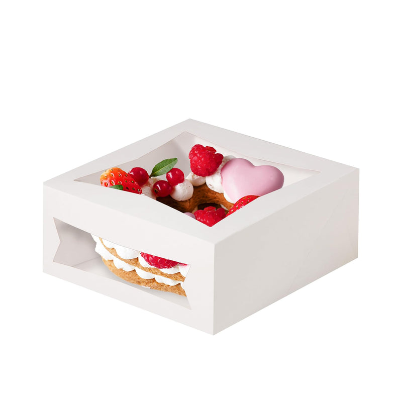 Bakery / Cake Box with Window 8x8x4", Auto-Popup