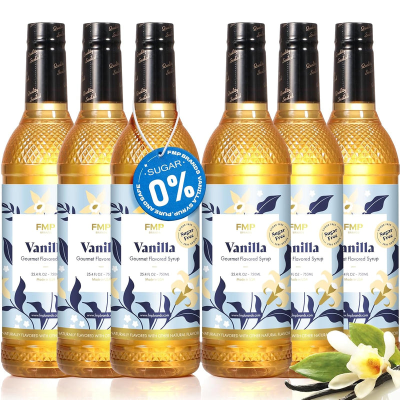 FMP Natural Vanilla Syrup Sugar Free 6 Pack