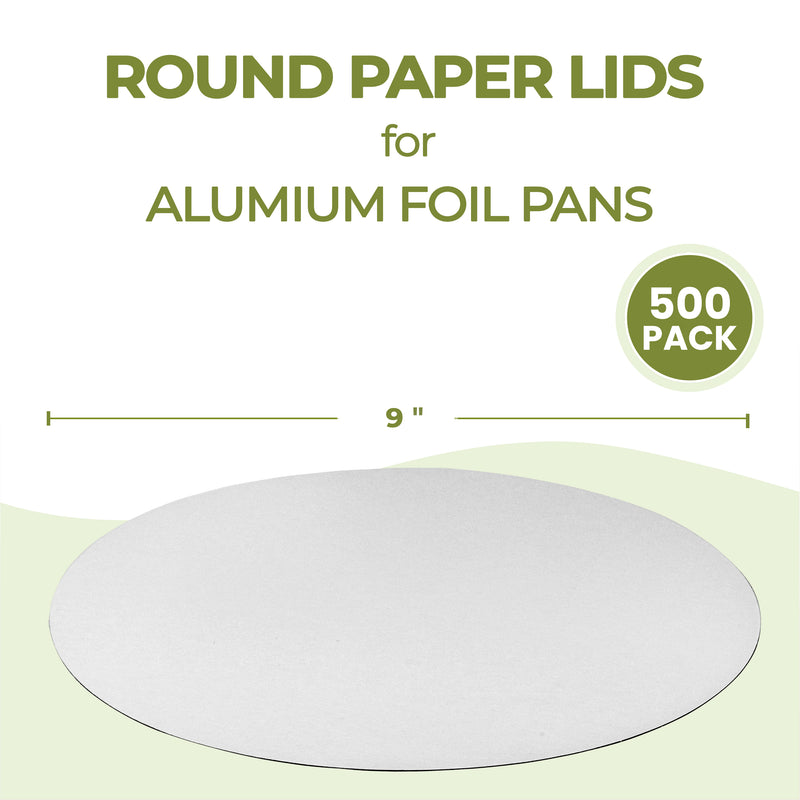 9" Flat Paper Board Lids for Round Foil Pan