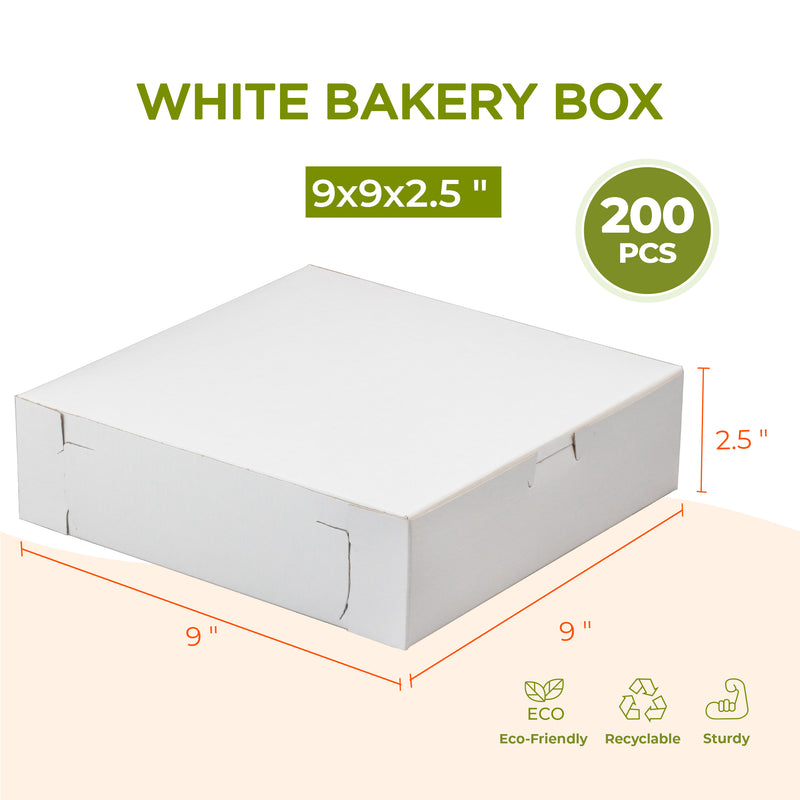 Bakery / Pie Box 9" x 9'' x 2.5'' with no window