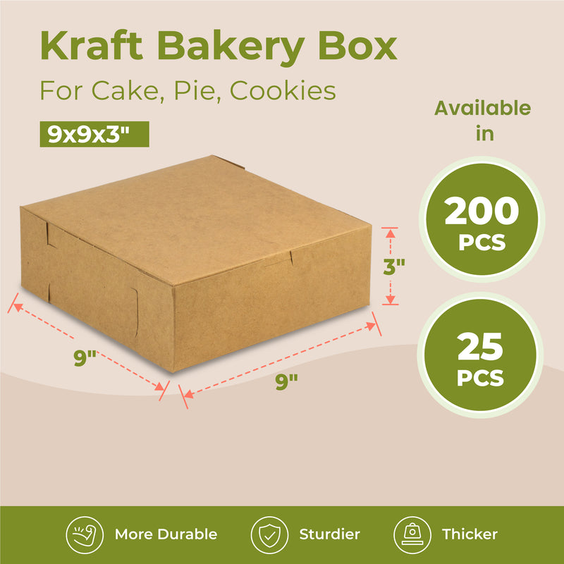 Bakery / Pie Box 9' x 9'' x 3'' with no window