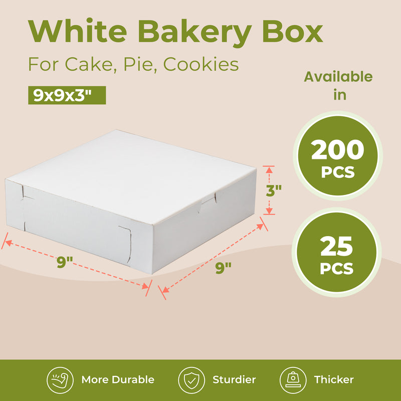 Bakery / Pie Box 9' x 9'' x 3'' with no window