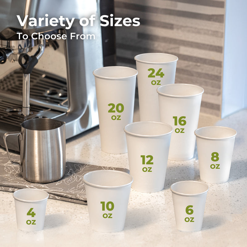 12oz White Disposable Paper Hot Cups