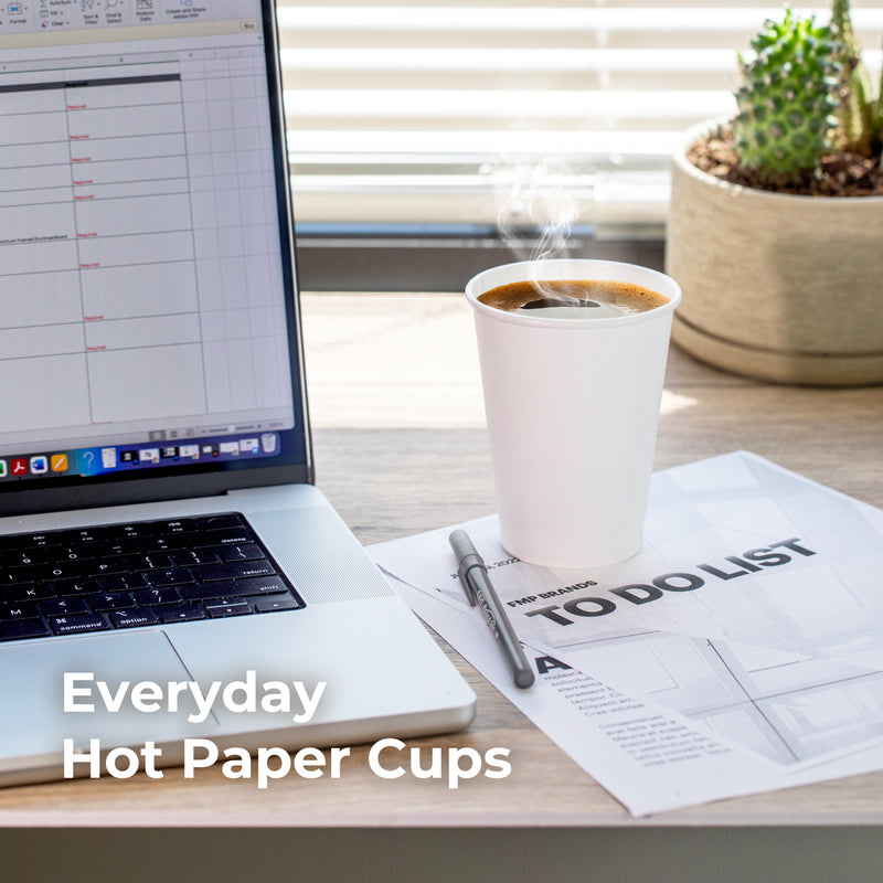 12oz White Disposable Paper Hot Cups