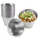 Fit Meal Prep 4 oz 24 pack Stainless Steel Dipping Sauce Cups, Reusable Metal Condiment Bowls for Ketchup, Dressing and Dips