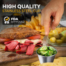 Fit Meal Prep 4 oz 24 pack Stainless Steel Dipping Sauce Cups, Reusable Metal Condiment Bowls for Ketchup, Dressing and Dips