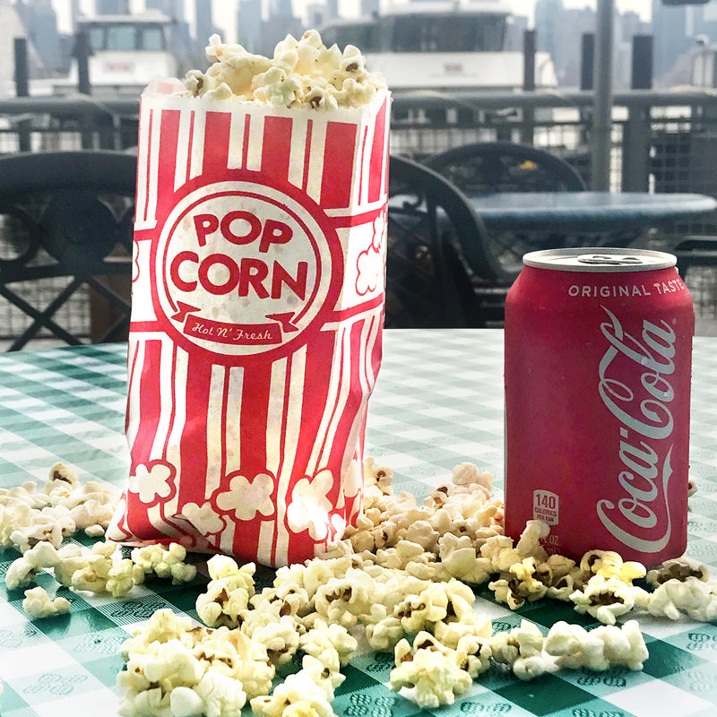 Paper Popcorn Bags Individual Servings 1 oz, Classic Red & White Striped for Party Popcorn Machine Movie Nights