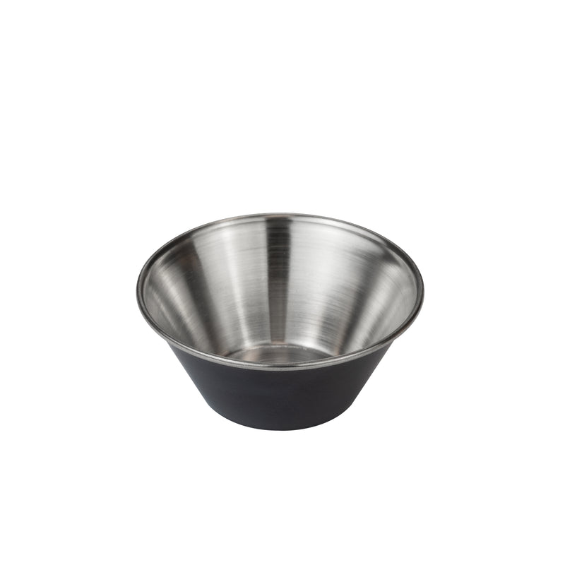 Matte Black Plated Stainless Steel Round Sauce Cups 1.5oz